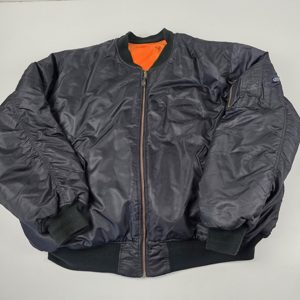 Knox Armory Jacket Mens 4XL Blue Special Ops MA-1 Flight Bomber Nylon Orange